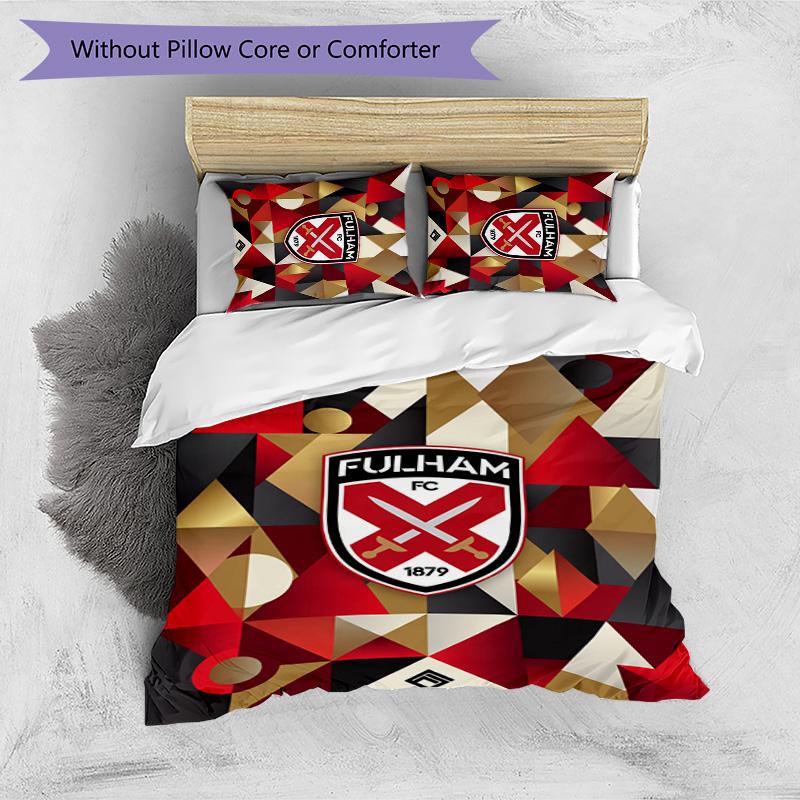 Set Lenzuola Fulham Calcio Stampato 3 Pezzi, Comodo Set Copripiumino per Camera da Letto Amico della Pelle