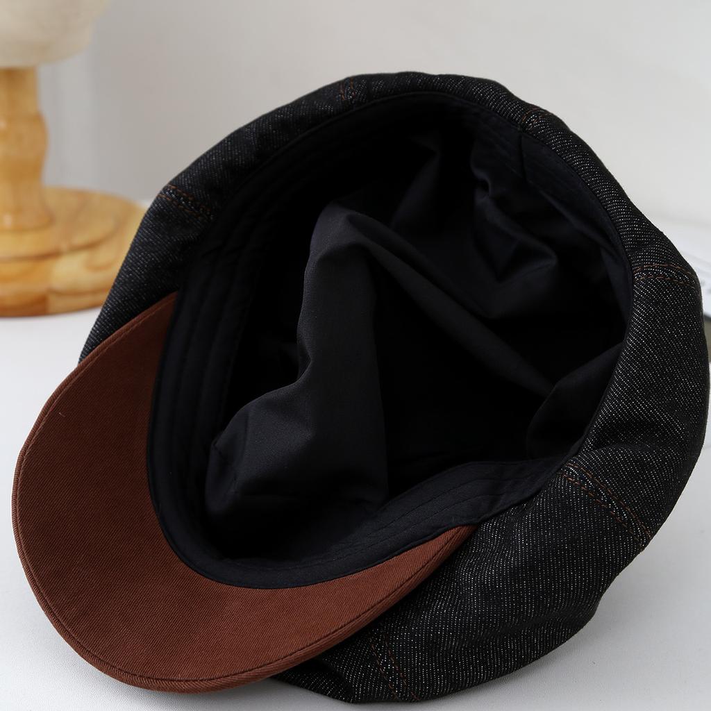 Vintage Newsboy Cap For Women Autumn Winter Hats For Women Denim Cloth Beret Painter Cap Female New