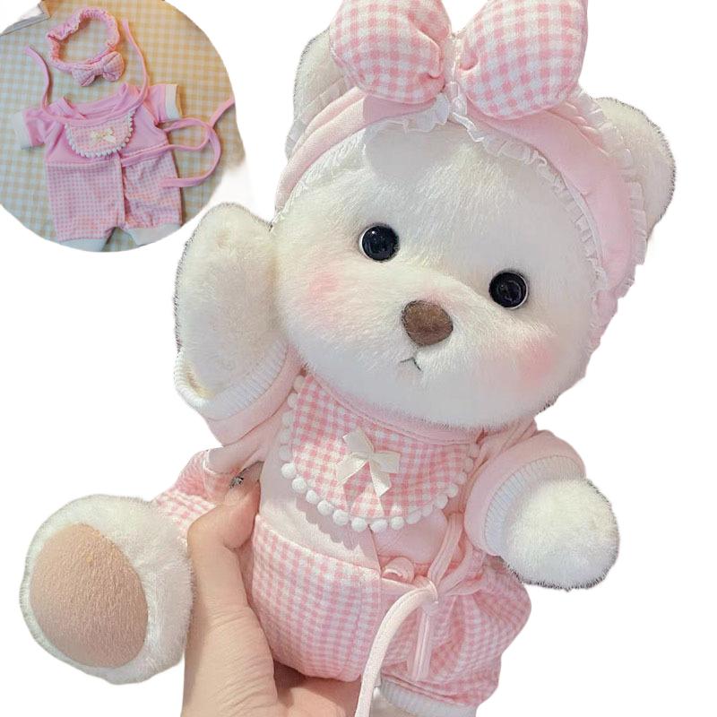 30cm Handmade Teddy Tale Bear Plush Toy Change Dress Baby Crawling Cloth Girl Hug Cuddly Plushie Doll for Girlfriend Gift