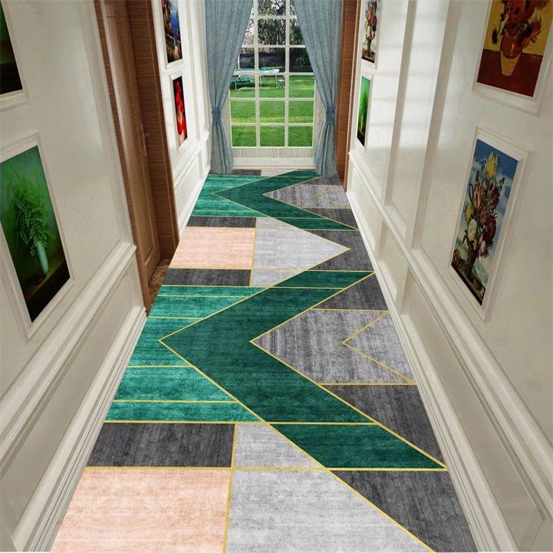 Nordic Geometric Long Corridor Carpet Light Luxury Home Hotel Runner Rugs Can Be Customized Villa Stair Mat Non-slip Hallway Rug