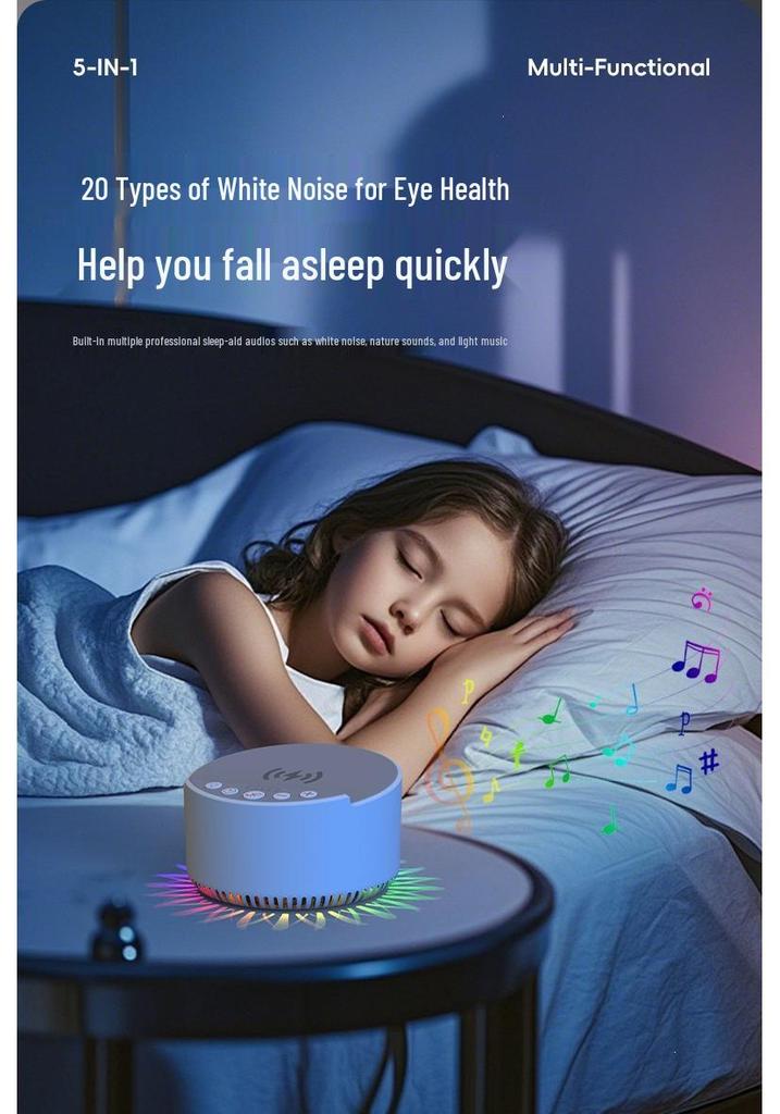 Smart Hypnosis Bluetooth Speaker with Wireless Charging and White Noise Sleep Aid