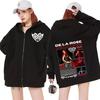 Singer De La Rose New Album Tour Graphic Zip Up Hoodies Men Women  Loose Long Sleeve Zipper Sweatshirts