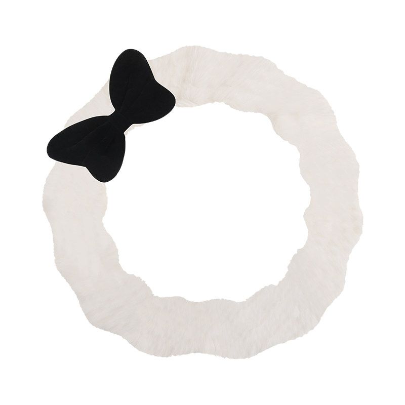 Car Steering Wheel Cover Winter Plush Warm Fleece Cute New Style Wear-Resistant Sweat-Absorbent Non-Slip Creative Handlebar Cover for Women