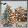 Xmas Party Supplies Christmas Watercolor Reindeer Window Cling, Removable Reusable Elk Head Static Decal Decal, Animal Decorative Glass Sticker