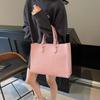 Spring New Trend Simple Portable Tote Bag Stylish Solid Color Large Capacity Casual Commuter Shoulder Bag