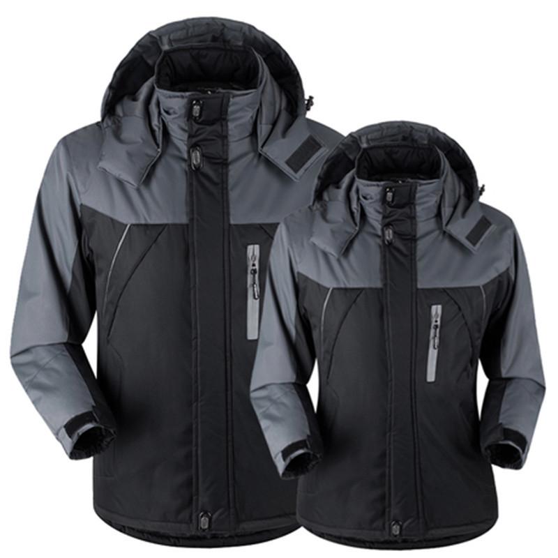 Winter Outdoor Couple Wyściełana kurtka z bawełny oraz aksamitna ciepła kurtka Duży rozmiar Prosta kurtka narzędziowa