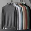 Sleek and Elegantly Sweatwear Mens Anti-pilling High Quality Knitted Turtleneck Sweater Slim Fit Long Sleeve Pullover Solid Color Trend Men Clothing