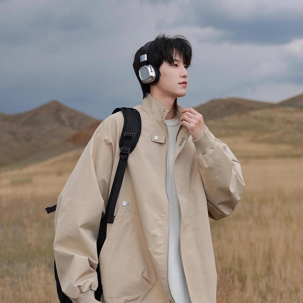 Men's Trendy Japanese Stand Collar Workwear Jacket - Autumn Collection