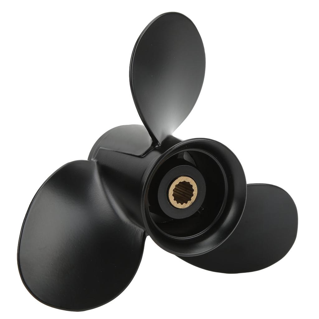 Boat Motor Propeller 3 Blades 14 Spline Teeth Right Rotation Aluminum Alloy for 9.9‑20HP Outboard Engines