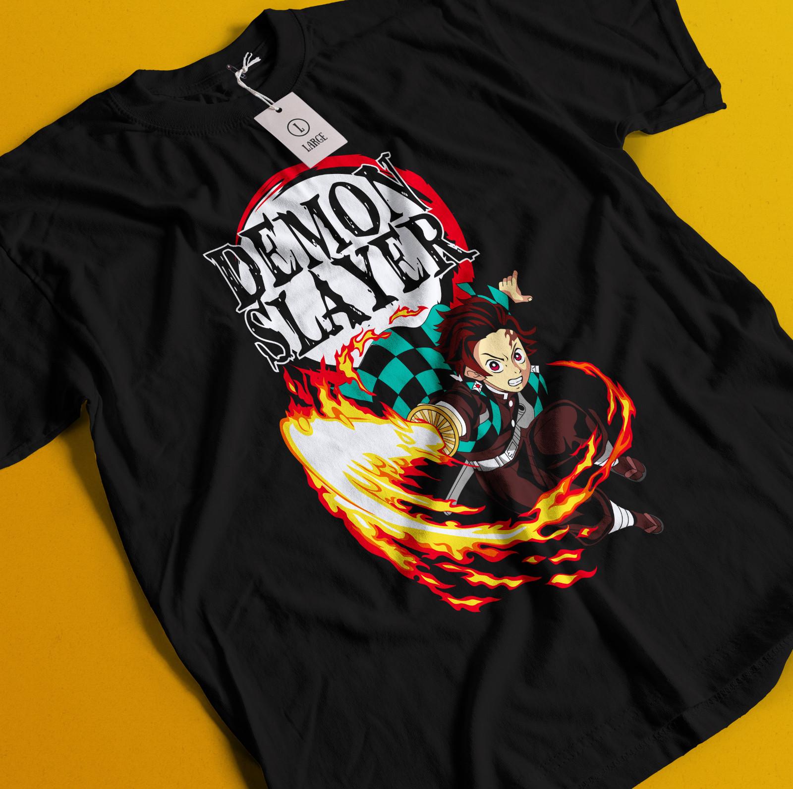 

Demon Slayer Shirt Tanjiro Tshirt Nezuko T-Shirt Mens Womens Tees Top Muzan Doma Tee Inosuke Zenitsu L
