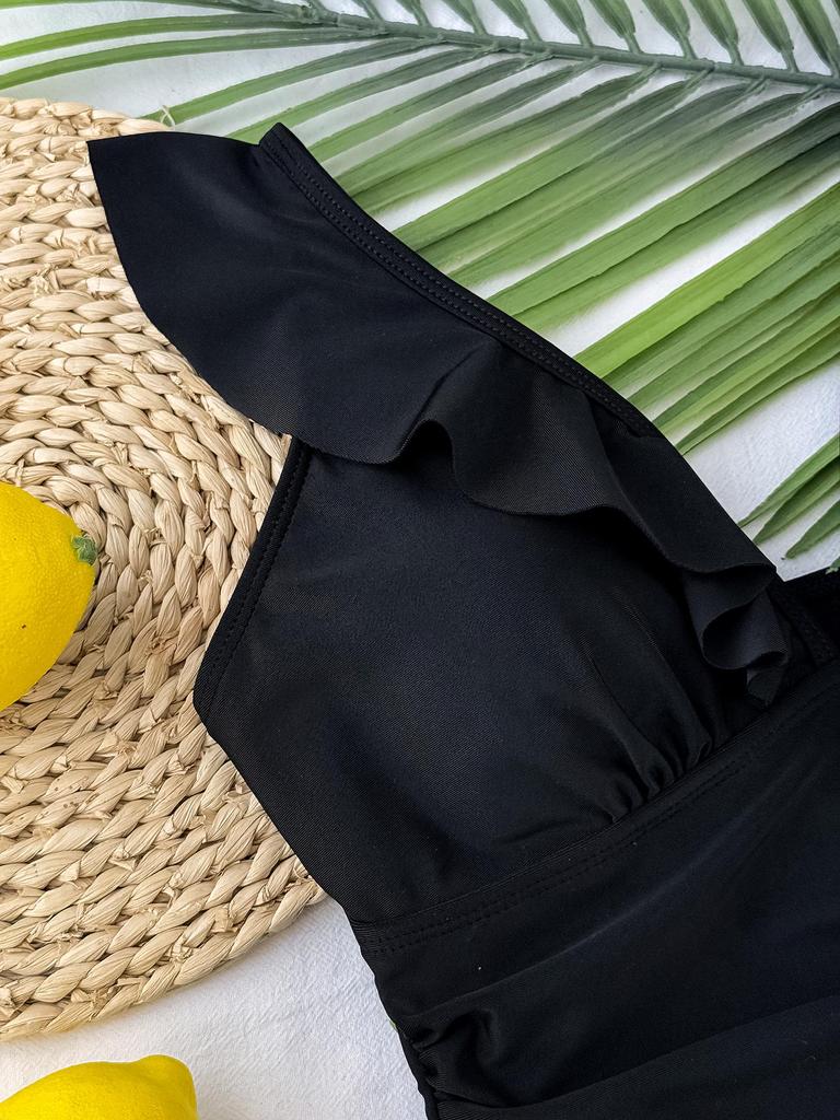 Costum de baie întreg cu volane subțiere pentru femei 2025 - Stil european și american