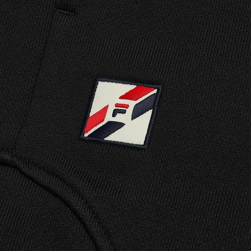 Fila Original Einfach Klassisch Retro Bequem Vielseitig Freizeit Verjüngt Gestrickt Sporthosen Herren Hosen Dunkel-Flow-Schwarz F11M619602FBK