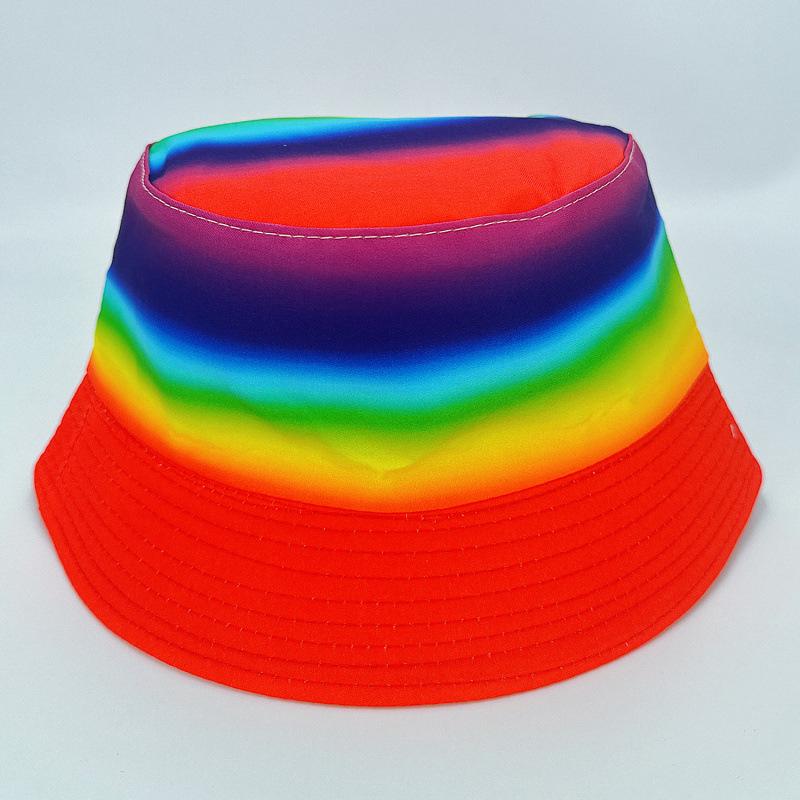 New Color Matching Tie-dye Bucket Hat Double-sided Sun Hat Women's Summer Sunscreen Basin Hat Casual Spot