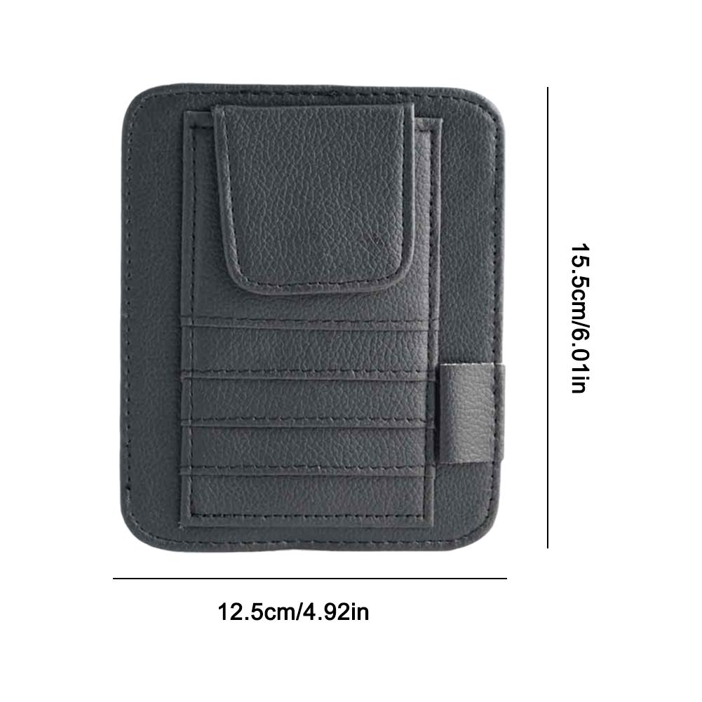 Car Sun Visor Organizer Multi-Pocket Pouch, Auto Interior Document Storage & Pen Holder, Solves In-Car Clutter & Lost Items