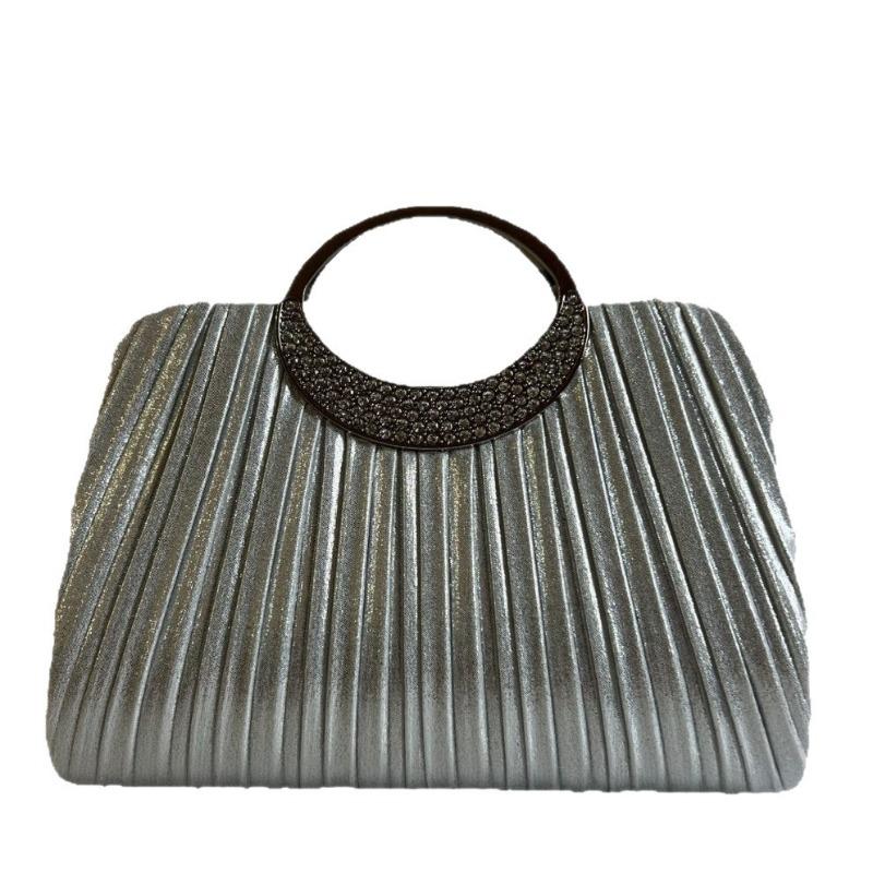 Dinner Bag, Pleated Hand-held Banquet Bag, Romantic Wedding Bag, Evening Dress Bag, Formal Dress Bag, Party Bag Casually