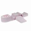 Foam Playground with Bridge and Pool Micro Velvet Soft Light Pink + 100 Balls: White, Light Pink, Opalescent