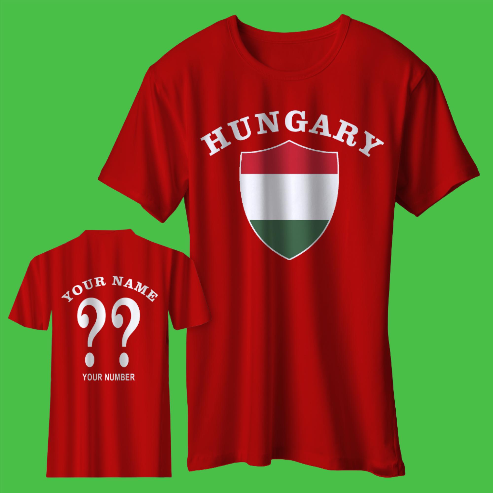 Personalised Hungary Football Shirt with any Name & Number M