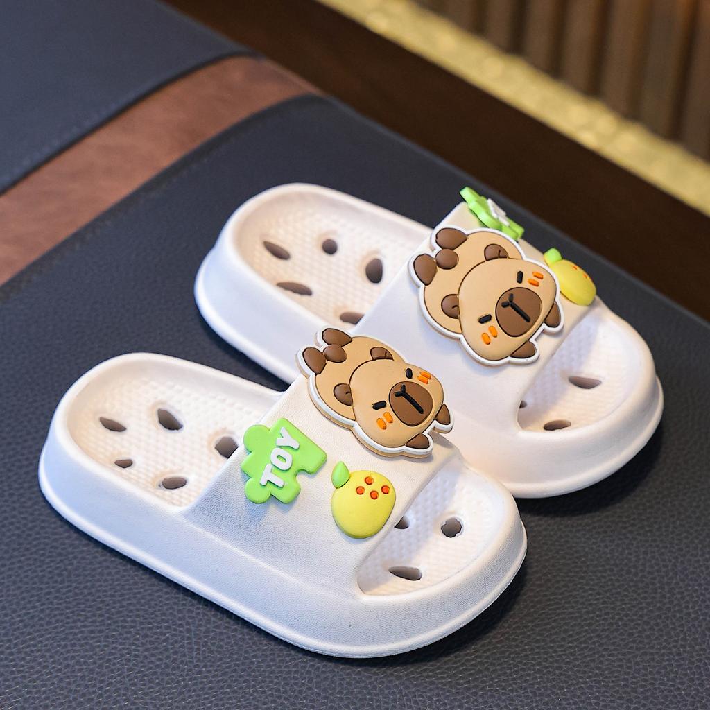 Kids Summer Bathroom Slippers Non Slip Quick Dry Hollow Out Indoor Home Bath Sandals For Boys Girls Toddler
