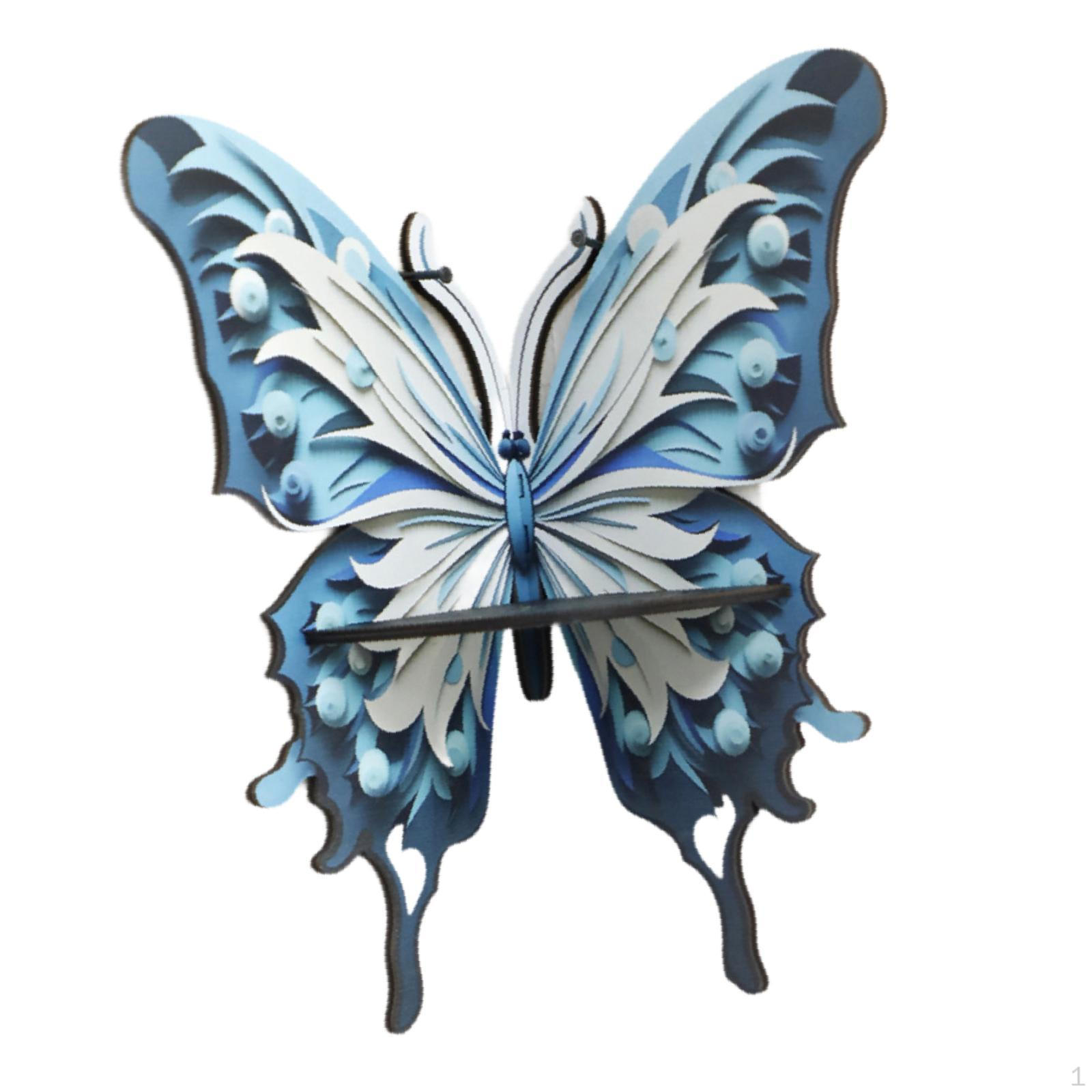 

Butterfly Corner Shelf Display Wall Decor Modern Storage Rack Wood Floating for Living