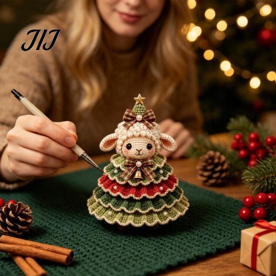 Art And Craft Hobby Kits Animal Christmas Tree Crochet Kit, DIY Highland Cow Cute Handmade Holiday Ornament Dachshund Cat Crafting Kit for Beginners,