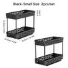 2 Tier Pull Out Plastic Storage Rack Large Capacity Kitchen Cabinet Storage Organizer Drawer Spice Jar Storage Shelves