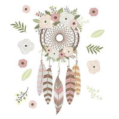 [A1548] - Multicolored 'Dream Catcher' Sticker Sheet (dreamcatcher) - 50x70 Cm