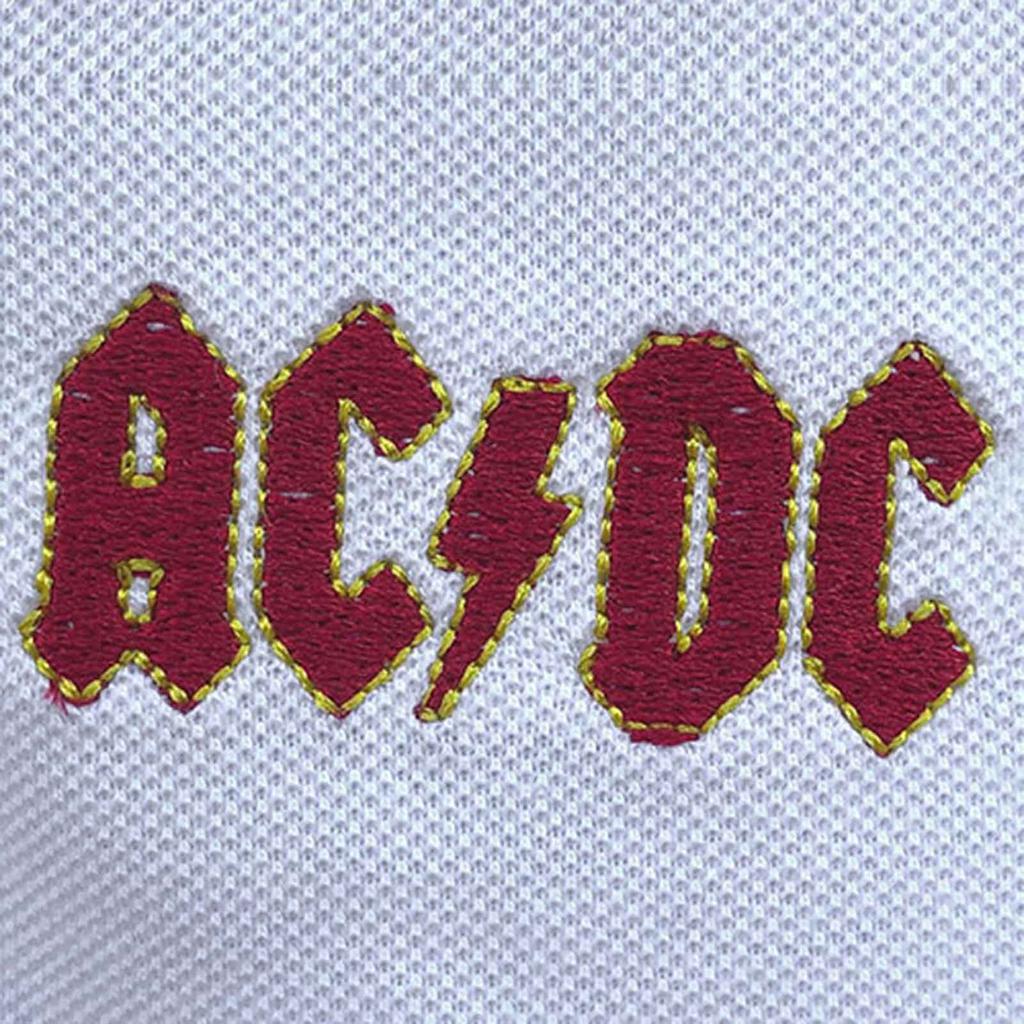 Satın alın AC/DC Polo Shirt Classic Band Logo new Official Mens White ...