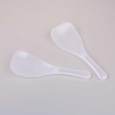 2Pcs Kitchen Non Stick Rice Paddle Hand Roll Spoons Clear Plastic Meal Spoons