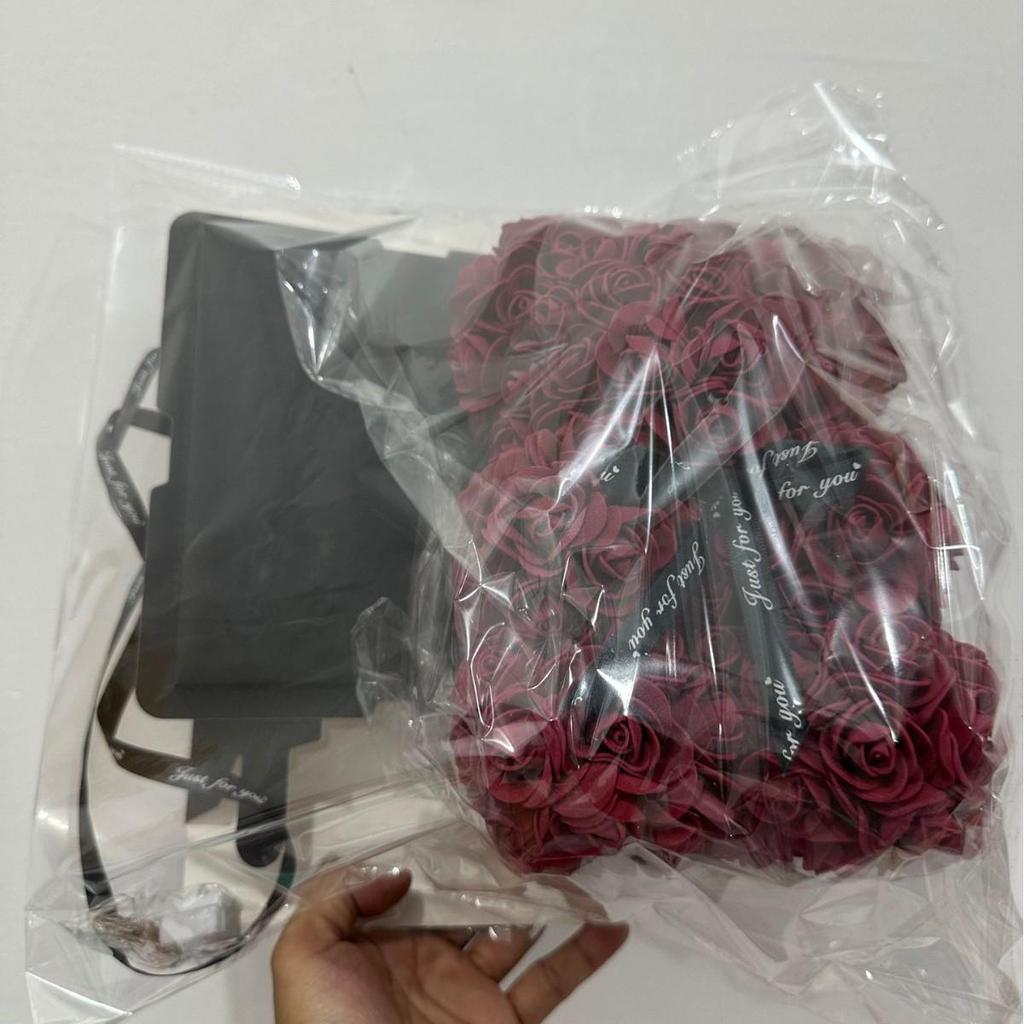 PVC Hediye Kutusu İçinde 25cm Köpük Gül Ayı - Anneler Günü, Qixi Festivali ve Sevgililer Günü İçin Mükemmel