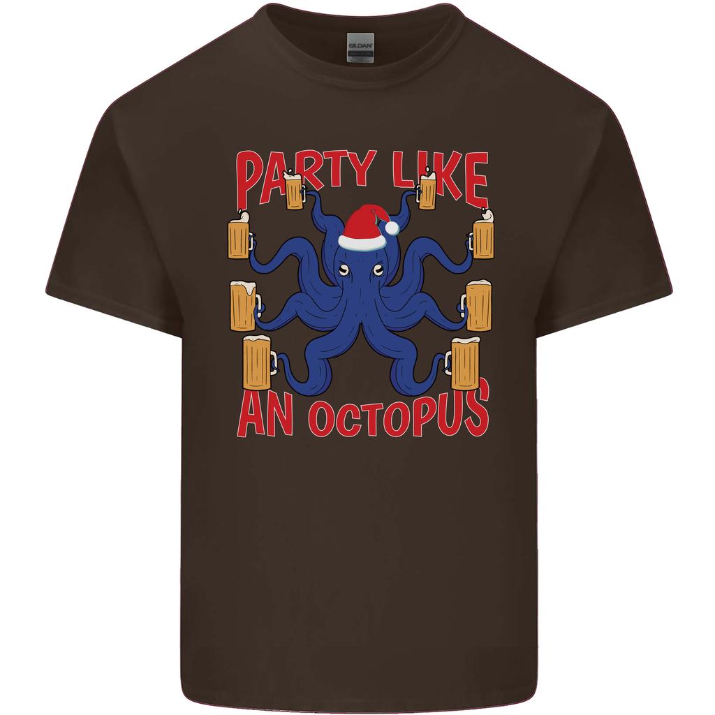 Beer Party Octopus Christmas Scuba Diving Unisexs Light Cotton TShirt