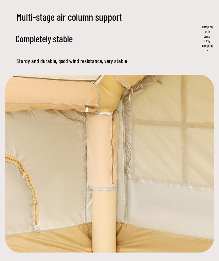 Inflatable Rainproof Camping Tent - Thickened Oxford Cabin with Portable Folding Design