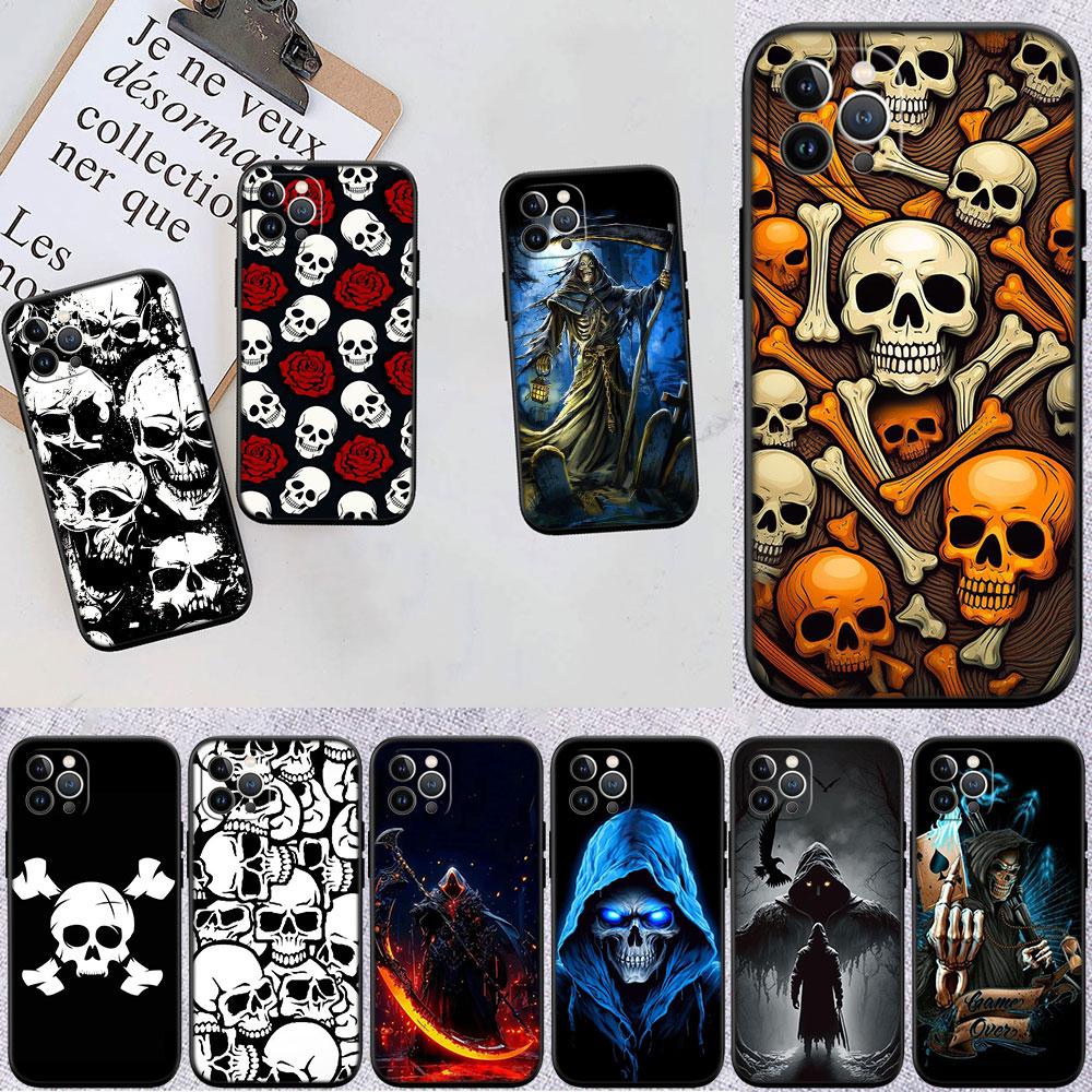CJ63 Grim Reaper Skeleton Skull Soft Shell Phone Case for OPPO A3 Pro A72 A74 A76 A77 A77S A78 A79 A94 A95 A18 A40M A58