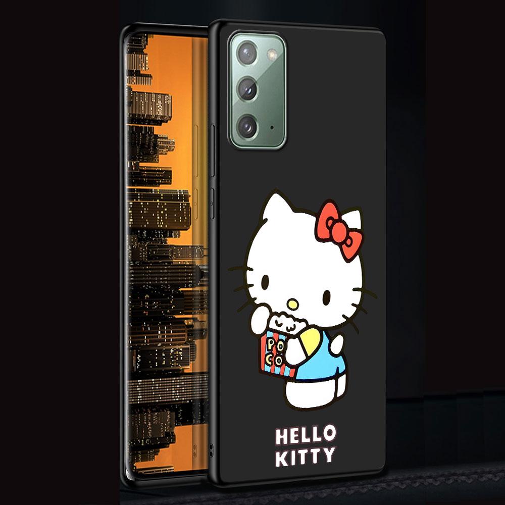 Hello Kitty Cartoon Case for Samsung Galaxy Note 20 Ultra 10 Plus 9 8 TPU Phone Cover Note 10 Lite Black Soft Shell Funda Capa