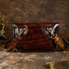 Sac à Bandoulière en Cuir Véritable pour Homme, Rétro Fait Main Poli Couche Supérieure Cuir de Vachette, Petit Sac Bandoulière Européen et Américain, Sac de Trajet
