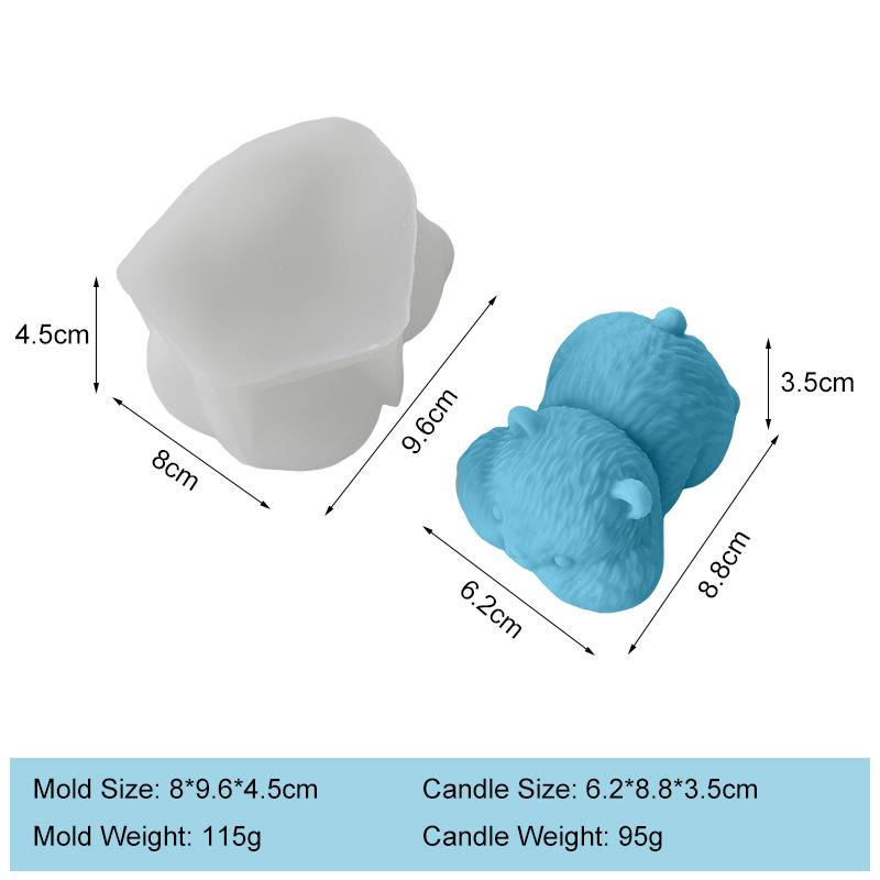 DIY Cartoon Pet Dog Silicone Candle Mold Handmade Aroma Gypsum Form Bear Ornament Mold Soap Candle Making Supplies