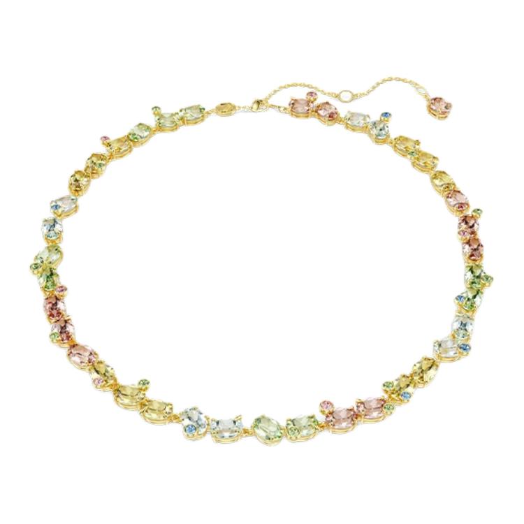 

Срібний ланцюжок Swarovski з інкрустацією кристалами, дизайн «Гема», унісекс, багатоколірний 5714836 Box (Random Color)
