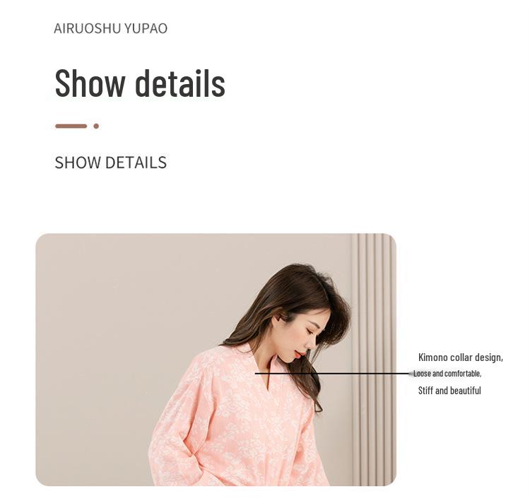 Pure Cotton Double-Layer Bathrobe - Breathable, Absorbent Unisex Sleepwear for All Seasons