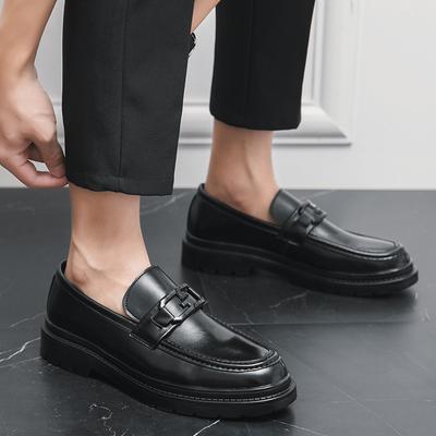 Mode Freizeit Business Herren Lederschuhe Slipper Schwarz Komfort Leder Gentleman Modetrend Schuhe Herren Schuhe mit dicker Sohle