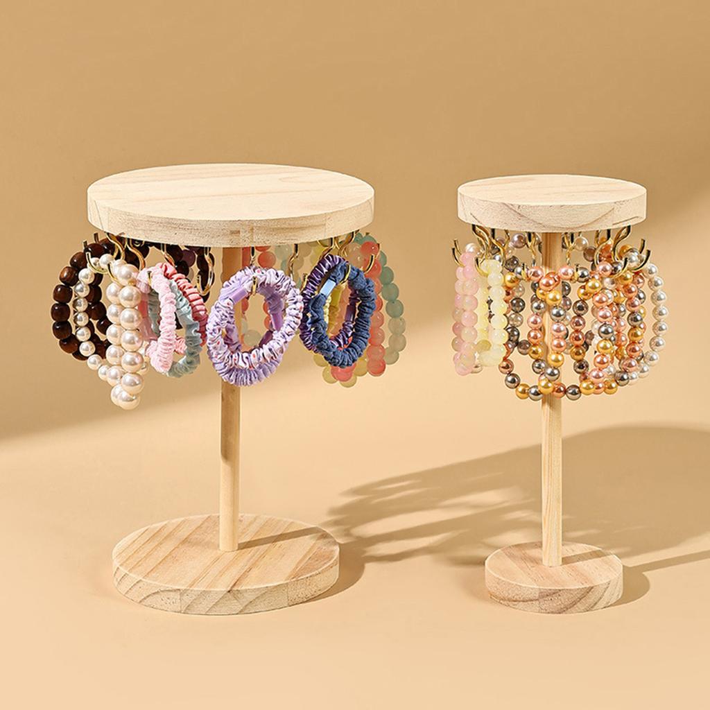 Fashionable Adjustable Sturdy Wood Necklace Holder Creative Jewelry Display Stand Portable for Space Saving Storage