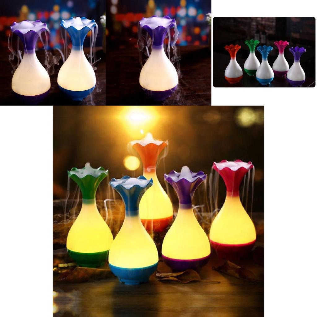 Usb Humidifier With Aromatherapy Vase Design For Home Use Silent Night Light
