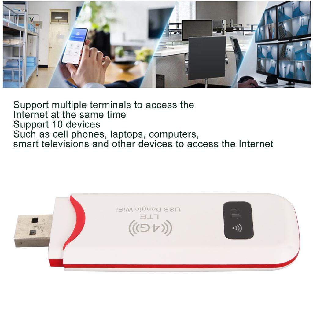 Point d'accès WiFi Portable Prise Blanche Plug and Play Haute Vitesse 4G USB WiFi Mobile Signal Stable Prise en Charge Multi-Appareils pour TV pour Téléphone