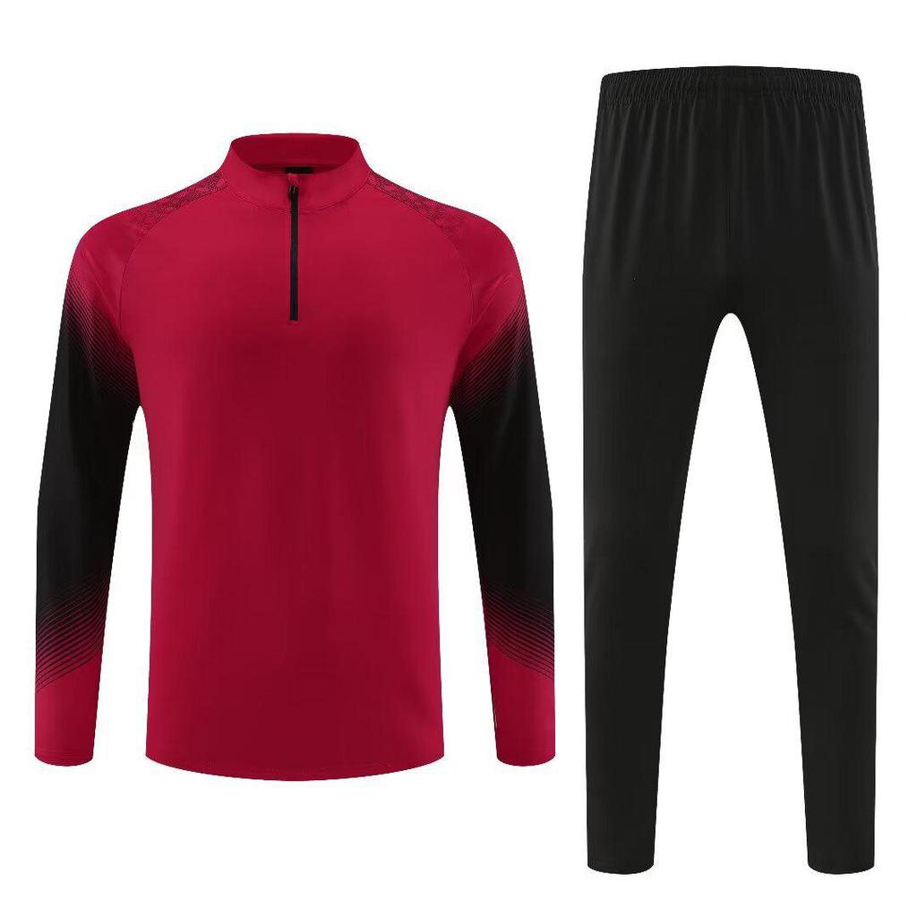Unisex Autumn-Winter Football Training Half-Zip Jacket & Jersey Set