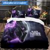 3PCS Black panther Printed Bedding Set For Bedroom dormitory,  Includes 1 Duvet Cover & 2 Pillowcases for All Seasons Home Decor Fan gifts