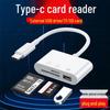 Compatible 3-in-1 OTG Card Reader for Apple, Huawei, Android Type-C Devices - USB Flash Drive, SD, Keyboard Adapter