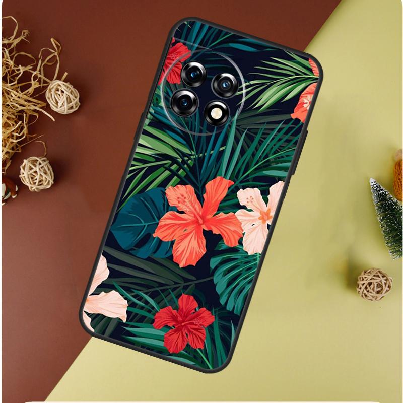 Summer Plant Palm Green Leaf Aloha For OnePlus 13 13R 12 12R 11 9 10 Pro 8T 9RT 10T 10R Nord 4 CE 2 3 Lite N20 N30 Phone Case