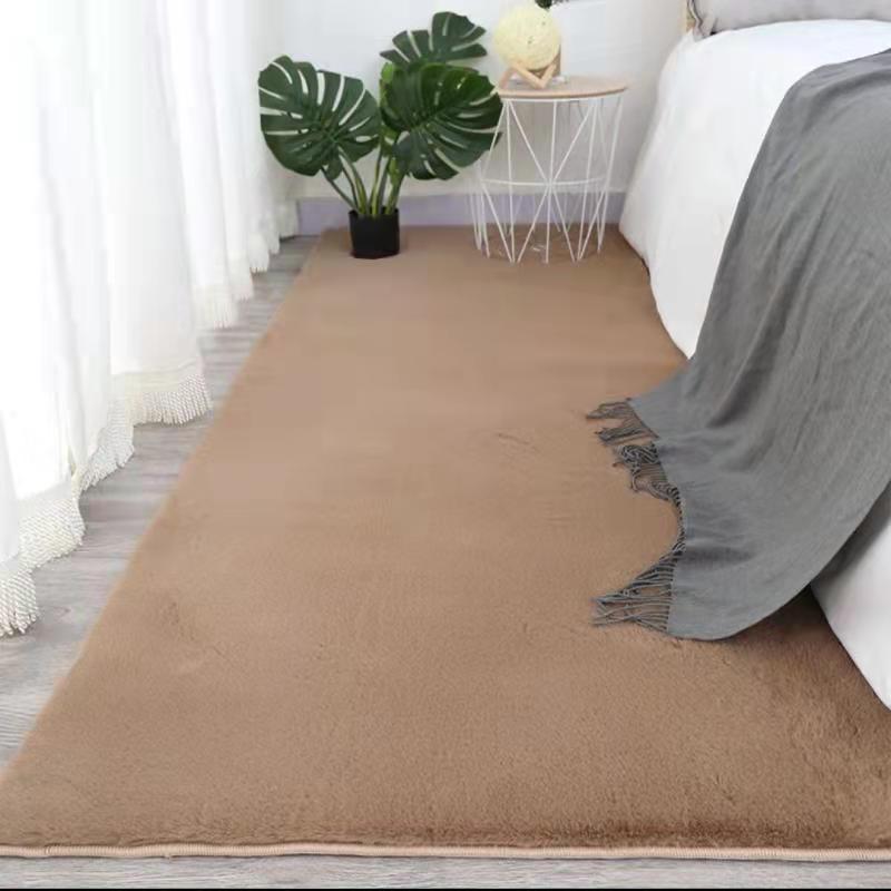 Synthetischer Kaninchenfellteppich: Moderner Wohn- & Schlafzimmer-Bodenläufer, Dickes Waschbares Design für Betten und Couchtische