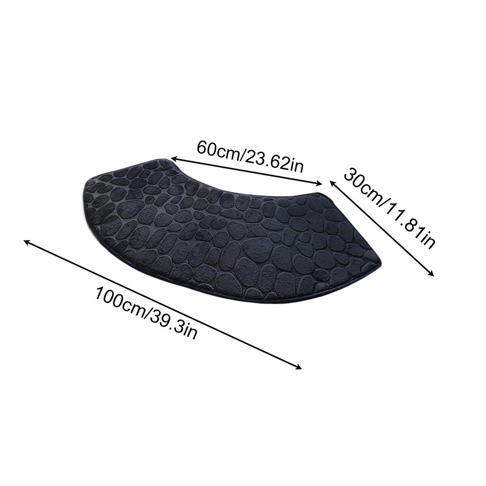 

Изогнутый коврик для ванной, утолщенный, впитывающий, нескользящий коврик для душа, грязеотталкивающий коврик для туалета, придверный коврик для ванной и прихожей чёрный