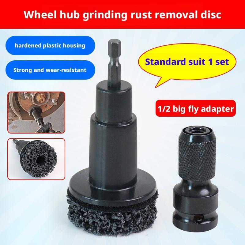 Car Wheel Hub Grinding Brush Brake Disc Rust Grinding Removal Tool Brake Grinding Cleaner Kit Rust Remover Polishing Kit