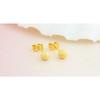 Matte Gold Stud Earrings for Women Round Bead Earrings Gold Plated Unisex Classic Style Versatile Gift Kosher Jewelry Accessories