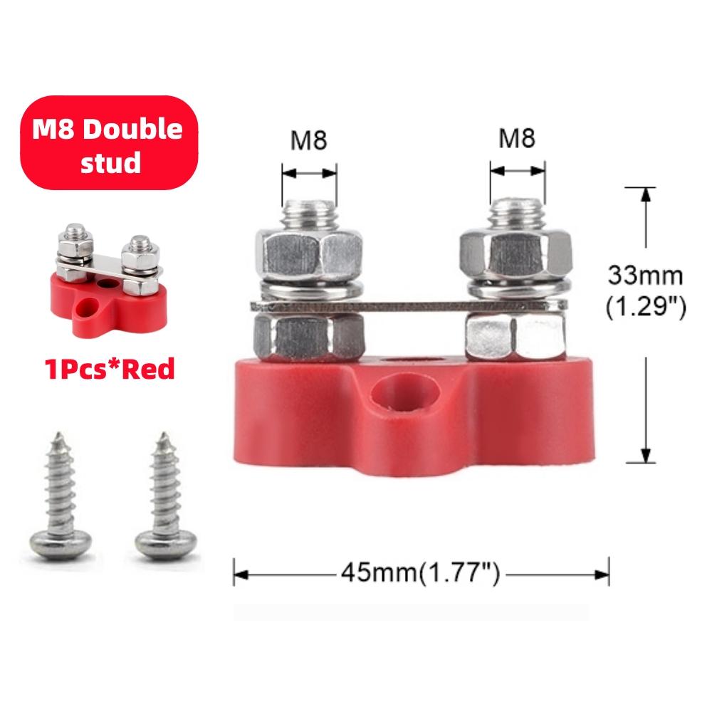 M6 M8 M10 Bus Bar 12V Terminal Block Studs BusBar 12V 5/16" 1/4" Negative Heavy Duty Power Distribution Stud for Truck RV Boat